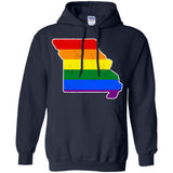 Missouri Rainbow Flag LGBT Community Pride LGBT Shirts  G185 Gildan Pullover Hoodie 8 oz.