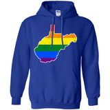 West Virginia Rainbow Flag LGBT Community Pride LGBT Shirts  G185 Gildan Pullover Hoodie 8 oz.