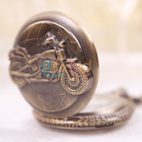 Bronze Motorcycle Quartz Pocket Watch-Free Shipping - Shoppzee