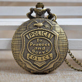 Bronze Retro Police Quartz Pocket Watch-Free Shipping - Shoppzee