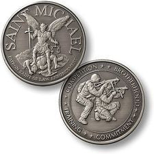 St Michael / SWAT Challenge Coin Nickel Patron Saint Police Sniper Policeman-Free Shipping