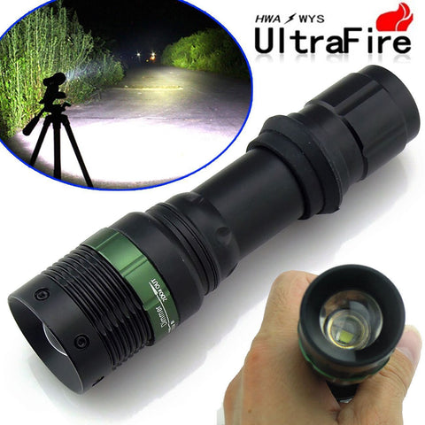 Ultrafire Cree XM-L T6 Zoomable 2000 Lumen Tactical LED Flashlight Tor – Shoppzee Ultrafire Cree XM-L T6 Zoomable 2000 Lumen Tactical LED Flashlight Tor – Shoppzee