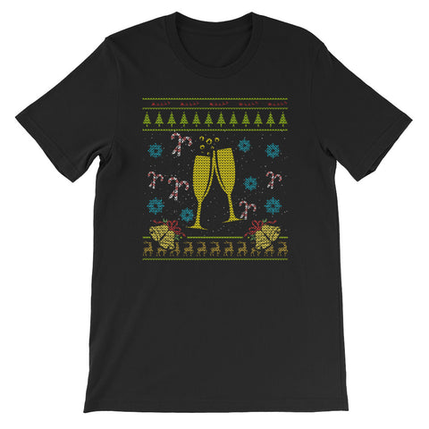 Christmas Wine Champagne Christmas Sweater Ugly Design