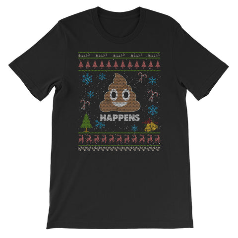 Crap Happens Poo Emoticon Christmas Ugly Design