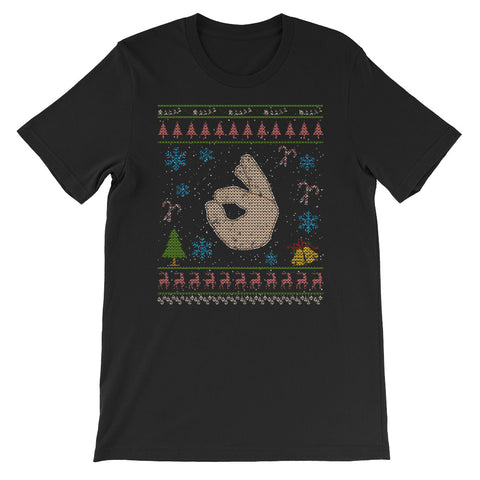Ok Hand Sign Emoticon Icon Happy Christmas Ugly Design