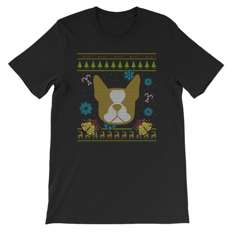 Boston Terrier Christmas Ugly Sweater Design