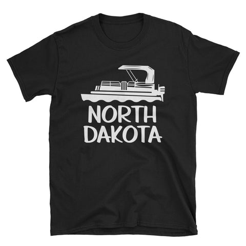 Pontoon Gifts Pontoon Boat Camping North Dakota Pontoon Boat Tshirt