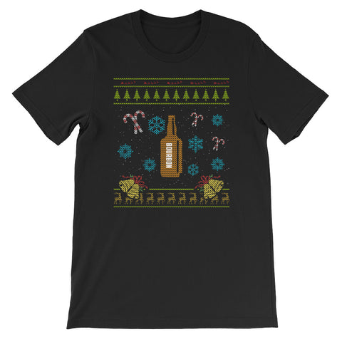 Drinking Ugly Christmas Sweater Design Bourbon