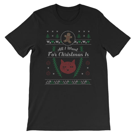 Cat Lovers Shirt All I Want For Christmas Ugly Sweater Design