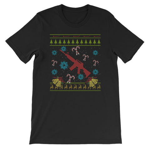 Gun Christmas Ugly Sweater Design Military Veteran Design