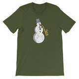 Funny Christmas Music Snowman Saxophone Player Saxophonist