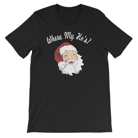 Where My Hos Christmas Funny Santa Claus Design