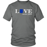 Police Law Enforcement Love Never Fails Valentines T Shirt