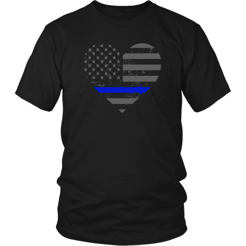 Thin Blue Line Valentines Day Police and LEO Shirt