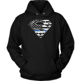 Thin Blue Line Police Superhero T Shirt