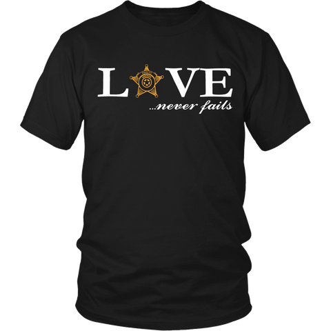 Deputy Sheriff Love Never Fails Valentines T Shirt - Shoppzee