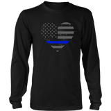 Police Thin Blue Line Heart