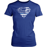 Thin Blue Line Police Superhero T Shirt