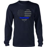 Police Thin Blue Line Heart