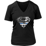 Thin Blue Line Police Superhero T Shirt